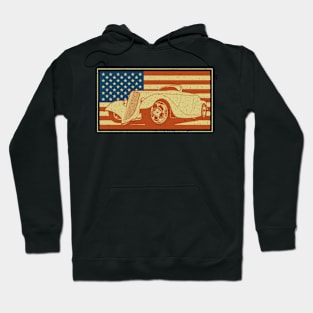 Hot Rod On USA Flag Hoodie